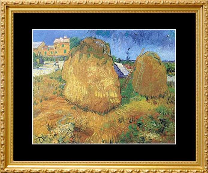 Rare Vintage Vincent Van Gogh, Haystacks in Provence