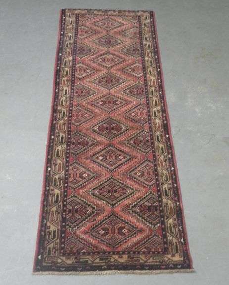 Handmade Persian Sarouk 3.6x10.2