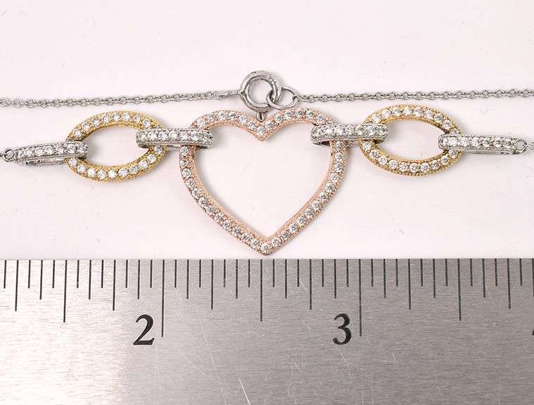 Vermeil Heart Pendant Necklace In Sterling Silver