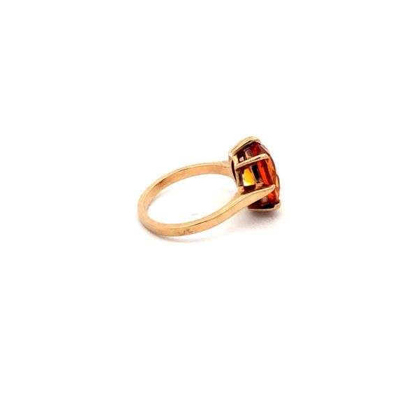 10K Yellow Gold Victorian Oval Citrine Solitaire Cocktail Ring