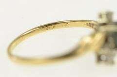 10K Yellow Gold Vintage Oval Sapphire Diamond Accent Bypass Ring