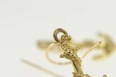 14K Yellow Gold 3D Anchor Nautical Hope Faith Symbol Dangle Earrings