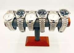 GROUP LOT OF 6x BRAND NEW MEN'S DAY DATE WATCHES- SS AND WATERPROOF