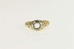 14K Yellow Gold 3.7mm Art Deco Filigree Engagement Setting Ring