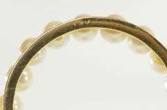 14K Yellow Gold Pearl Vintage Classic Round Circle Pin/Brooch