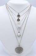 Group Lot of 6 Vintage 925 Sterling Silver Necklaces