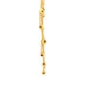 14K Yellow Gold Scalloped Ball Beaded Vintage Ornate Chain Necklace