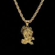 18 Kt Gold Plated Eagle Pendant And Chain