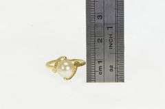 14K Yellow Gold 7.6mm Pearl Classic Vintage Bypass Ring