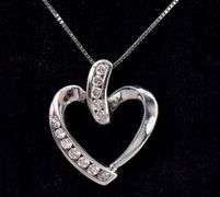 Pleasant Diamond Heart Pendant Necklace in 14K White Gold