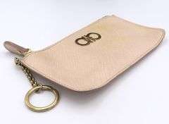 Salvatore Ferragamo Pink Key Chain Coin Pouch Wallet