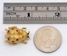 Cute 14k Beetle Brooch