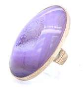 Vintage AKR Amy Kahn Russel Sterling Silver Purple Druzy Agate Ring