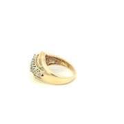 10K Yellow Gold Diamond Encrusted Bypass Vintage Band Ring