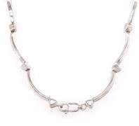 4.00ctw Trillion Cut Sapphire and 0.50ctw Diamond Link Necklace in 14K