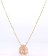 Italian Sterling Silver Oval Crystal Cluster Pendant on Box Chain