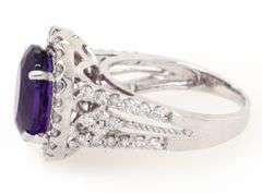 5.75ct Oval Amethyst and 1.10ctw Diamond Frame Ring in 14K