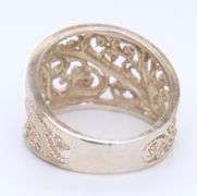 Sterling Silver Wide Filigree Band