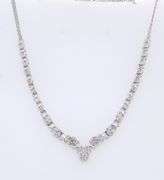 Sterling Silver Beautiful V Necklace With Diamond Pave.