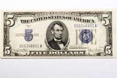 1934 D Gem Unc $5 Silver Certificate.