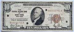 1929 Series National Currency $10 Federal Reserve Bank  of NY Type 1 Note