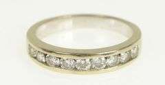 14K White Gold 1.00 Ctw Diamond Classic Wedding Band Ring