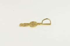 14K Yellow Gold Cross Filigree Diamond Cut Detail Faith Pendant