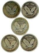 5 Different Standing Liberty Silver Quarters