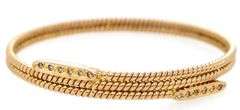 0.17ctw Diamond Spiral Crossover Bangle Bracelet in 18K