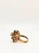 18KT GOLD BLUE SAPPHIRE & DIAMOND RING