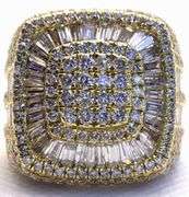 GLAMOROUS 14K YELLOW GOLD MULTI DIAMOND MEN’S RING