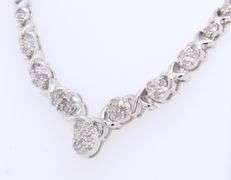 Sterling Silver Beautiful V Necklace With Diamond Pave.