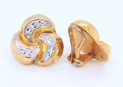 925 Sterling Silver 3 Half Moon Cubic Zirconia Earrings