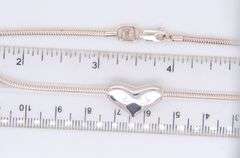 925 Sterling Silver Heart Shaped Pendant on Popcorn Chain