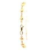 14K Yellow Gold Puffy Heart Forget Me Not Love Chain Bracelet