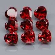 Premium 5.19ct heart cut cherry red Garnet set