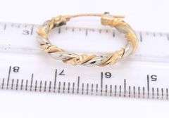Handsome 18kt Two Tone Twsited Gold Hoop Earrings