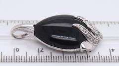 925 Sterling Silver Black Onyx Tear Shaped Pendant