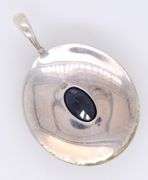 Art Deco 925 Sterling Silver Sapphire Pendant