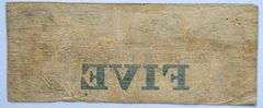 $ 5 Cochituate Bank Boston 1853 Obsolete Note