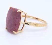 10KT Yellow Gold Raw Ruby Ring