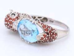925 Sterling Silver Blue Topaz Ring