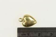 14K Yellow Gold Puffy Heart Forget Me Not Love Vintage Charm/Pendant