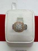 CERTIFIED BRAND NEW DIAMOND RING WITH ROSE GOLD ACCENT