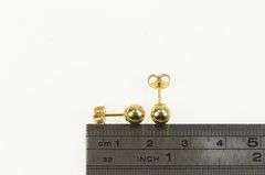 14K Yellow Gold 6.0mm Round Vintage Classic Ball Stud Earrings