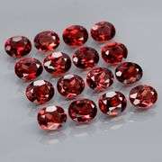 Set of 16 top red VS Garnets weighing 7.20 carats