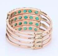Lovely Yellow Gold Emerald Four Row Band