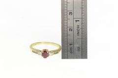 14K Yellow Gold Natural Ruby Diamond Accent Engagement Ring