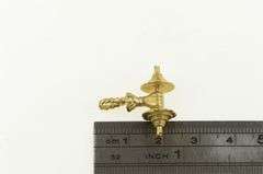 14K Yellow Gold 3D Dumbbell Weight Work Out Strength Charm/Pendant