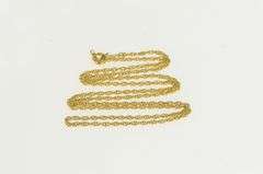 14K Yellow Gold 1.5mm Rolling Woven Link Spiral Chain Necklace